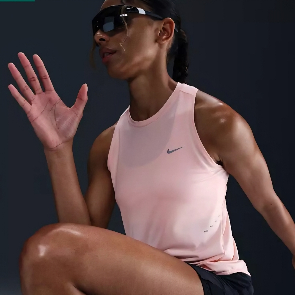 Nike Swift Slim Fit Dri-Fit Tank Top In Atmosphere Soft Pink, NWT